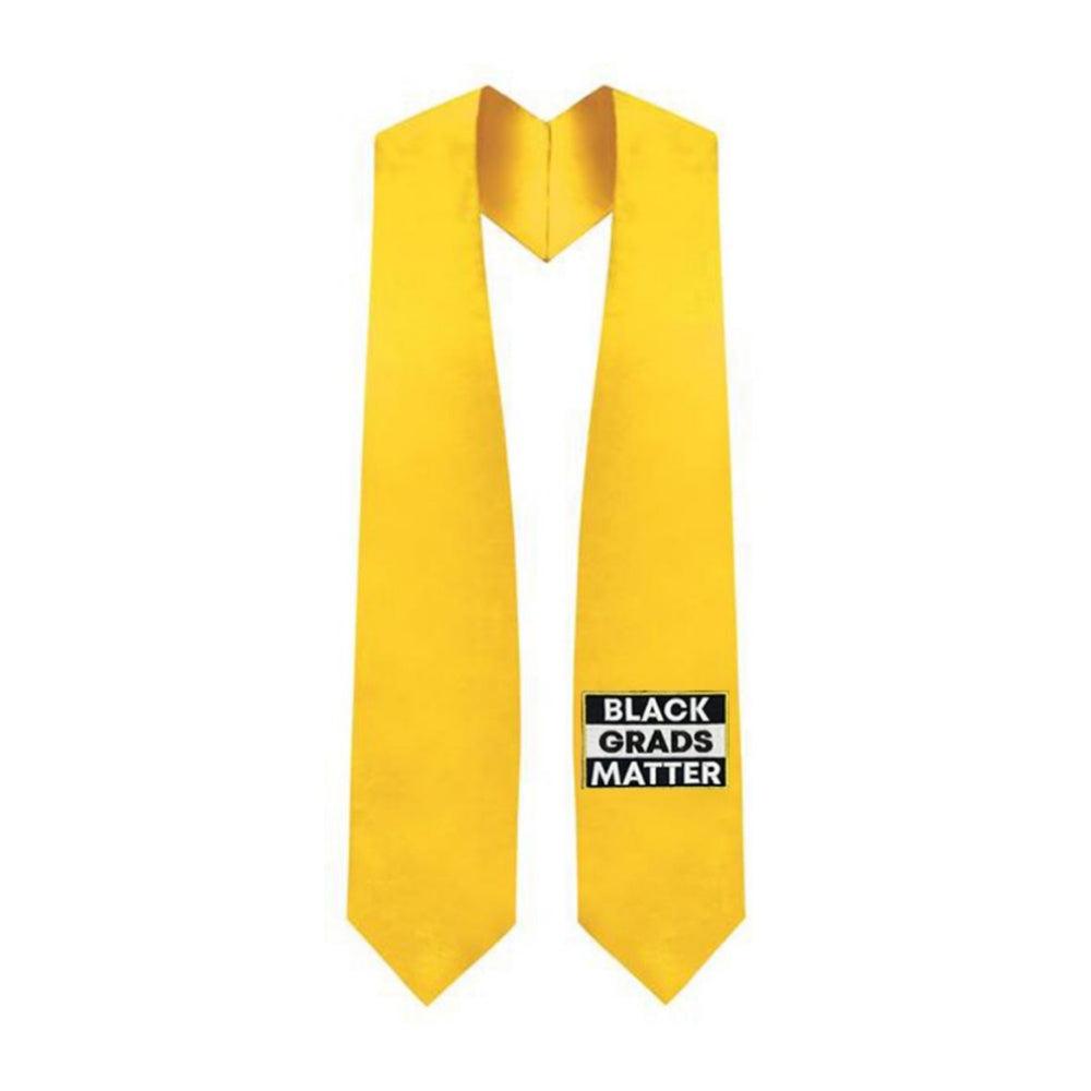 Gold BLACK GRADS MATTER Graduation Stole - Graduation Gown and Cap