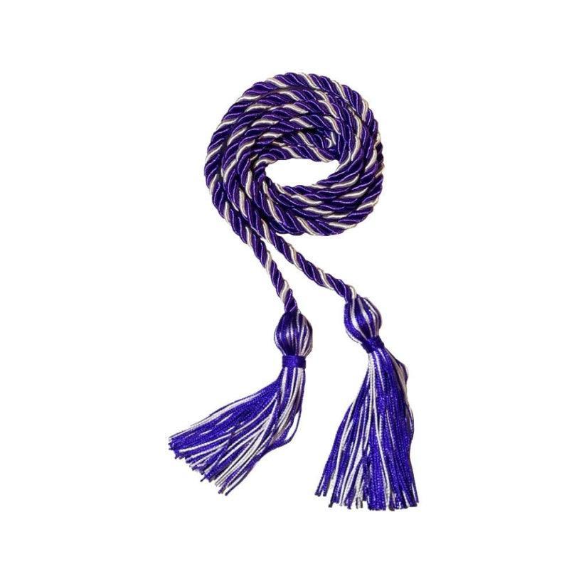 Purple and White Intertwined Honor Cord - Graduation Seller