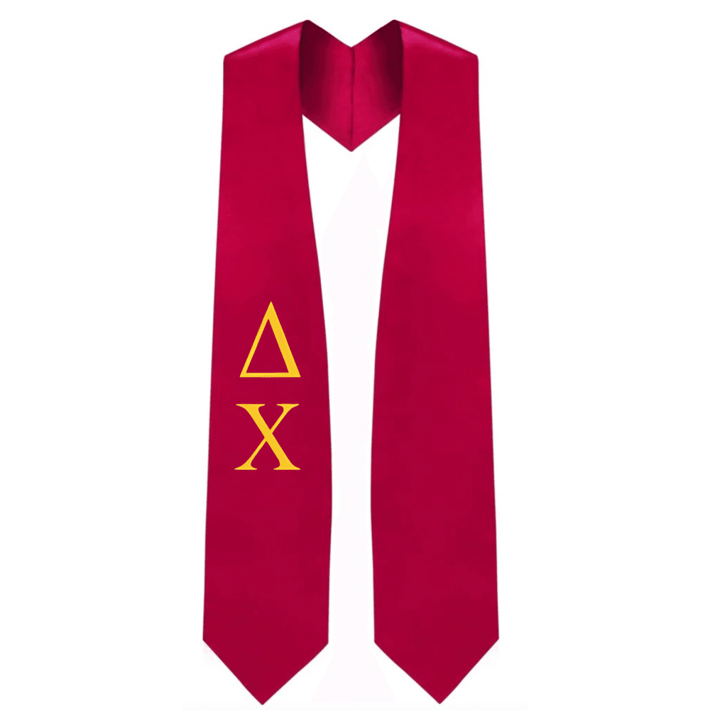 Delta Chi Greek Lettered Stole - Graduation Gown and Cap