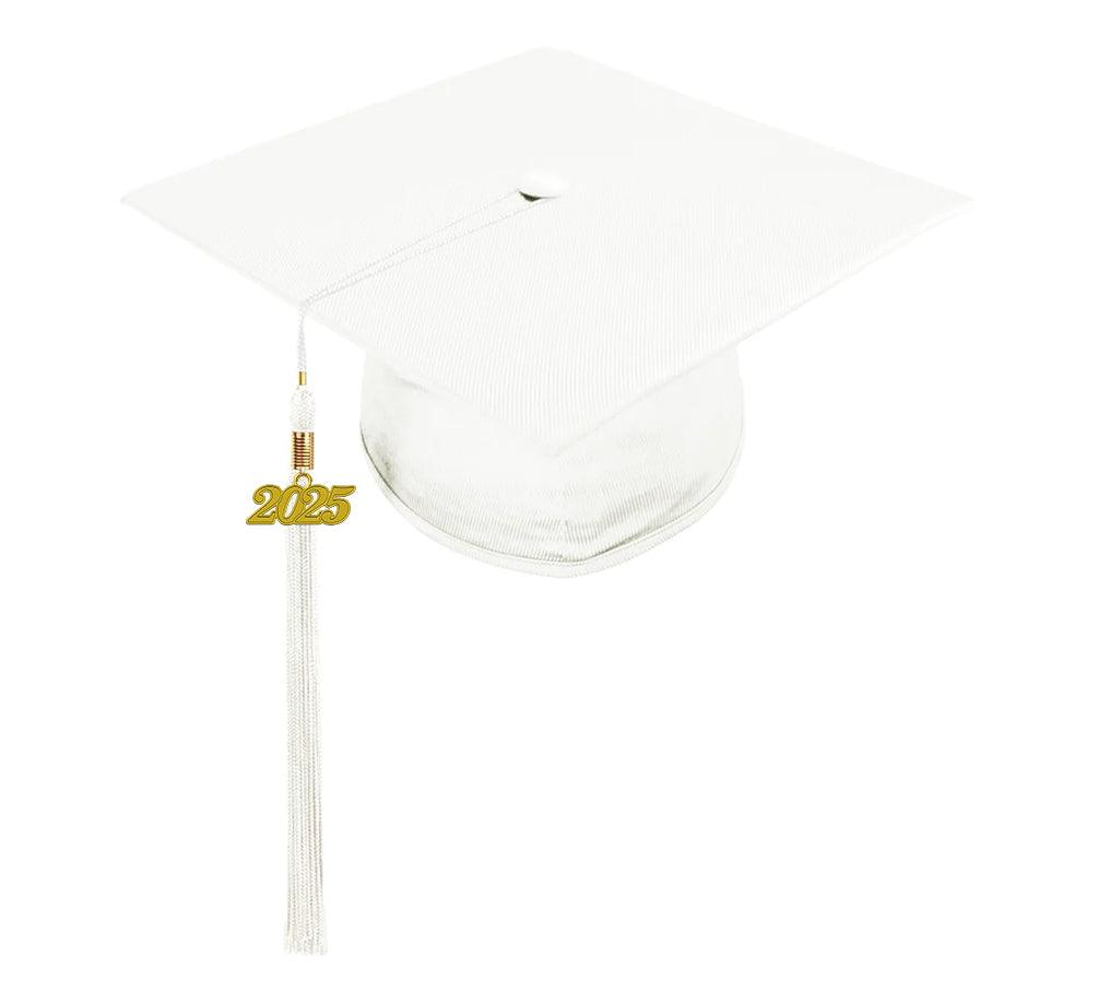 Shiny White Kindergarten/Preschool Cap & Tassel - Graduation Gown and Cap