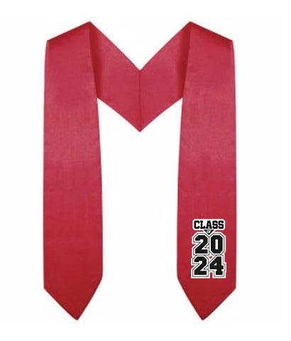 Red Kindergarten/Preschool Class of Stole - Graduation Gown and Cap