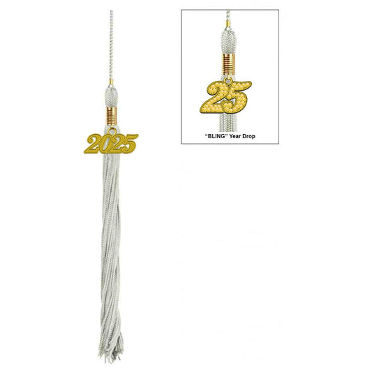 Shiny Silver Elementary Cap & Tassel - Graduation Gown and Cap