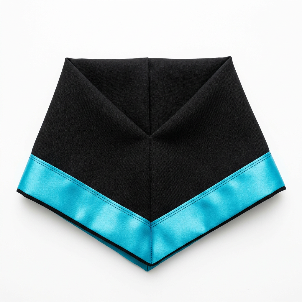 EdUHK Master Academic Hood Cyan Satin Trim Craftsmanship Detail