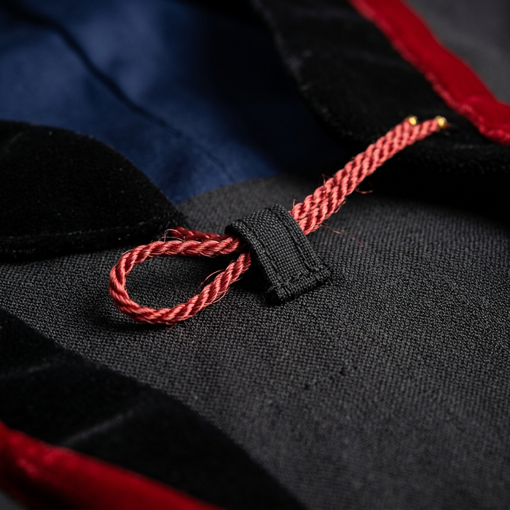 Doctoral Hood Loop and Fastening Cord Detail