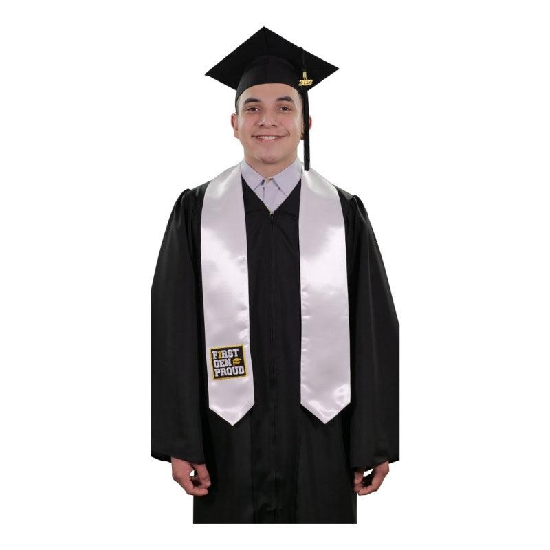 White First Gen Proud Graduation Stole - Graduation Gown and Cap