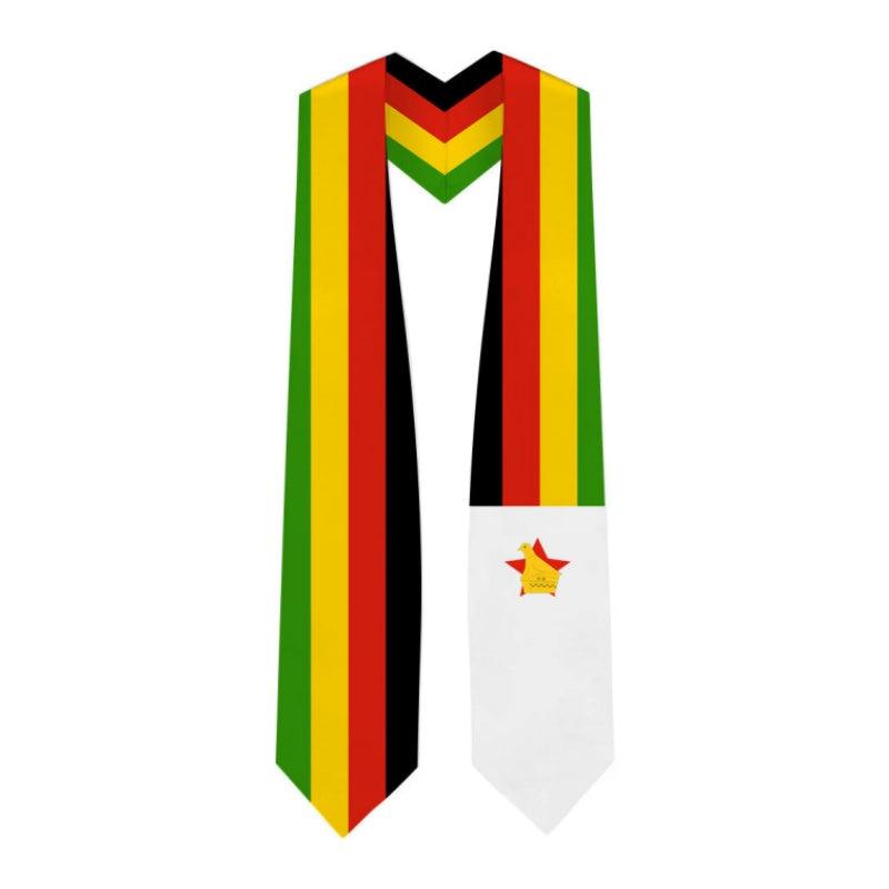 Zimbabwe Graduation Stole - Zimbabwe Flag Sash - Graduation Gown and Cap