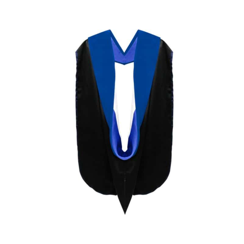 Phd Doctor Hood Royal Blue Velvet - Royal Blue & White - Graduation Gown and Cap