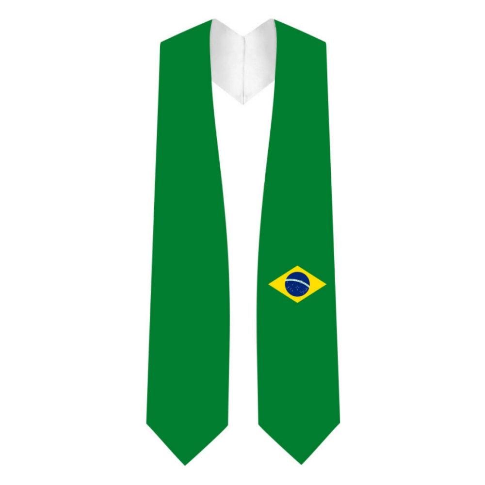 Brazil Graduation Stole - Brazil Flag Sash - Graduation Gown and Cap