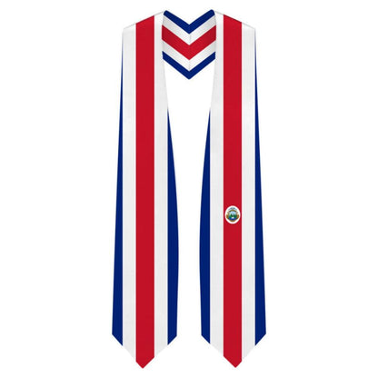 Costa Rica Graduation Stole - Costa Rican Flag Sash - Graduation Gown and Cap