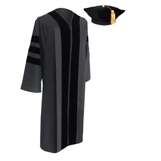 Classic Doctoral Tam & Gown Package - Graduation Gown and Cap