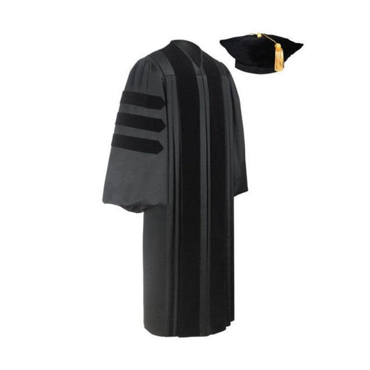 Deluxe Doctorate Tam & Gown Package - Graduation Gown and Cap