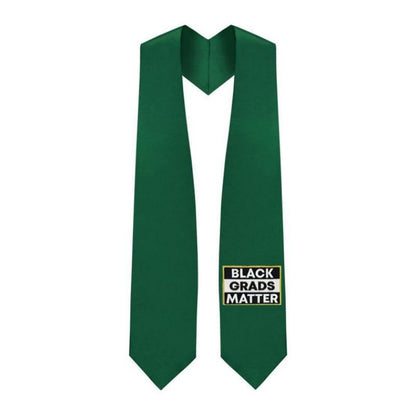 Hunter BLACK GRADS MATTER Graduation Stole - Graduation Gown and Cap