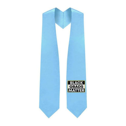 Light Blue BLACK GRADS MATTER Graduation Stole - Graduation Gown and Cap