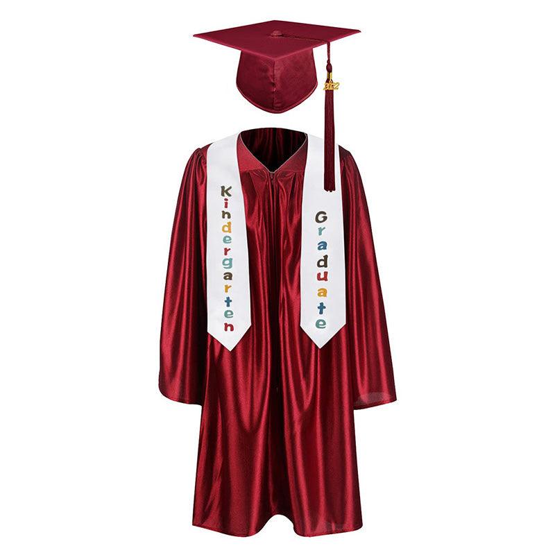 12 Colors shiny Kindergarten/Preschool Graduation Set – Gown, Cap, Stole, Tassel - Graduation Gown and Cap