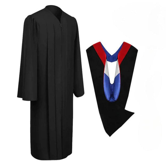 Matte Black Bachelors Graduation Gown & Hood Package - Graduation Gown and Cap