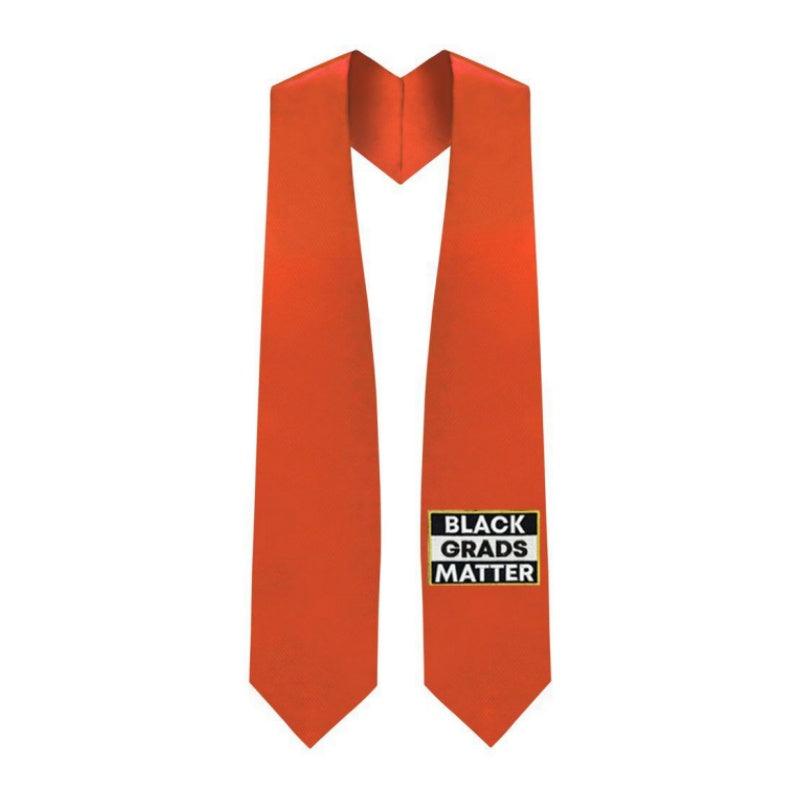 Orange BLACK GRADS MATTER Graduation Stole - Graduation Gown and Cap