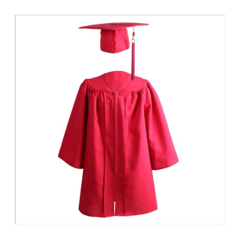 12 Colors Matte Kindergarten/Preschool Graduation Cap and Gown - Graduation Gown and Cap