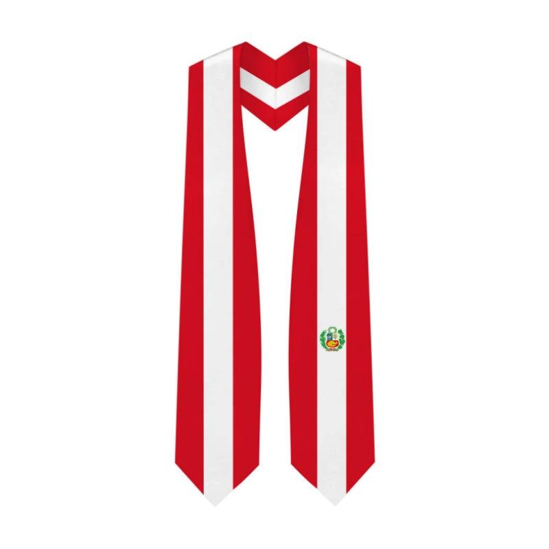 Peru Graduation Stole - Peruvian Flag Sash - Graduation Gown and Cap