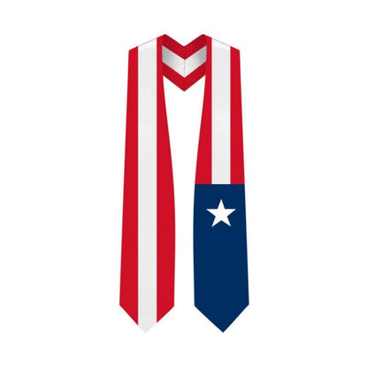 Puerto Rico Graduation Stole - Puerto Rico Flag Sash - Graduation Gown and Cap