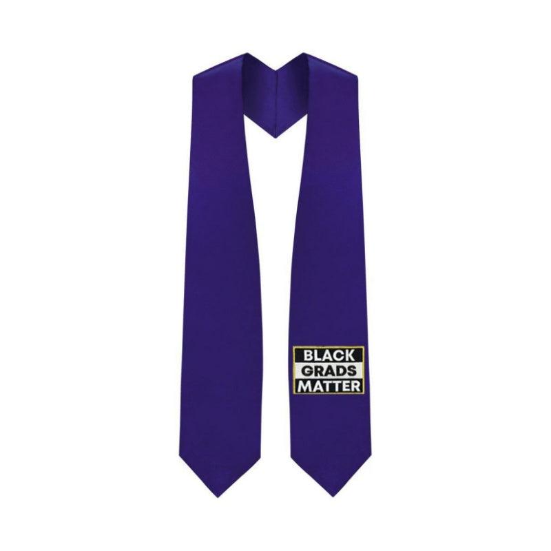 Purple BLACK GRADS MATTER Graduation Stole - Graduation Gown and Cap