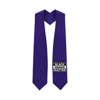 Purple BLACK GRADS MATTER Graduation Stole - Graduation Gown and Cap
