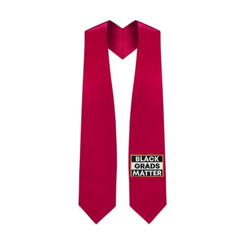 Red BLACK GRADS MATTER Graduation Stole - Graduation Gown and Cap