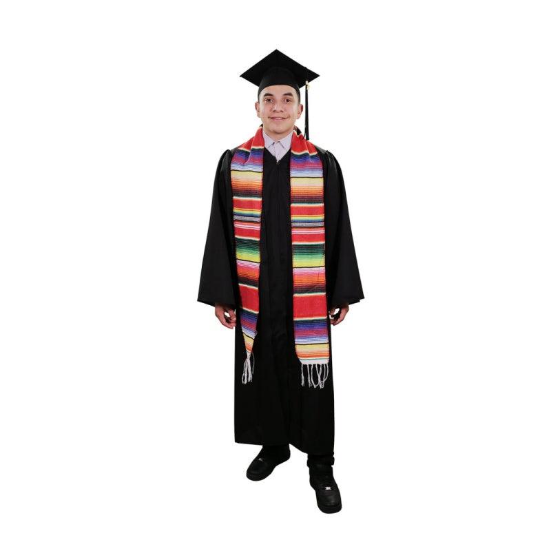 Red Mexican Serape Graduation Stole/Sash - Graduation Gown and Cap