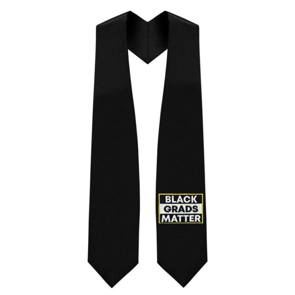 Black BLACK GRADS MATTER Graduation Stole - Graduation Gown and Cap