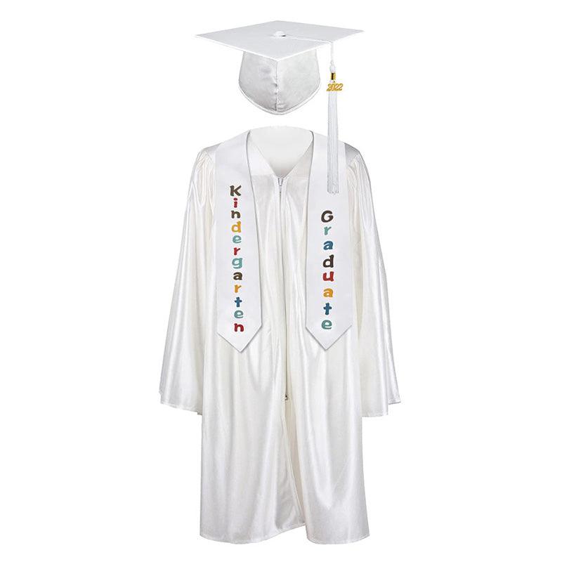 12 Colors shiny Kindergarten/Preschool Graduation Set – Gown, Cap, Stole, Tassel - Graduation Gown and Cap