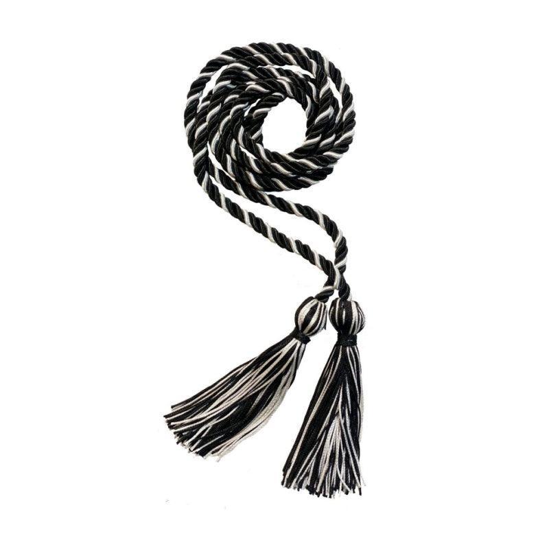 Black and White Intertwined Honor Cord - Graduation Seller