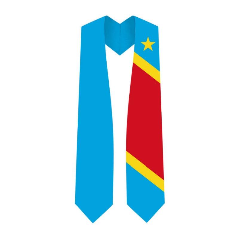 The Democratic Republic of Congo Graduation Flag Stole Sash - Graduation Gown and Cap