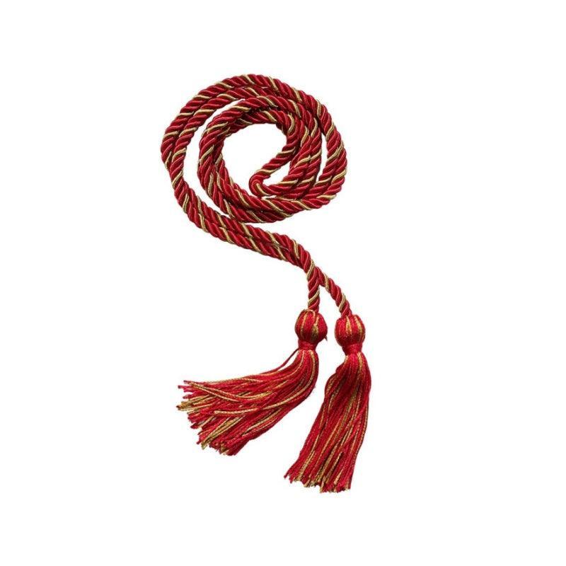 Red and Antique Gold Intertwined Honor Cord - Graduation Seller