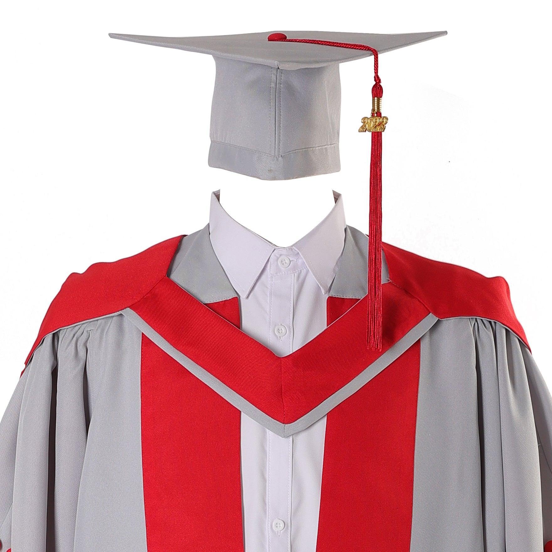 Deluxe UK Doctorate Graduation Gown Set - Graduation Gown and Cap