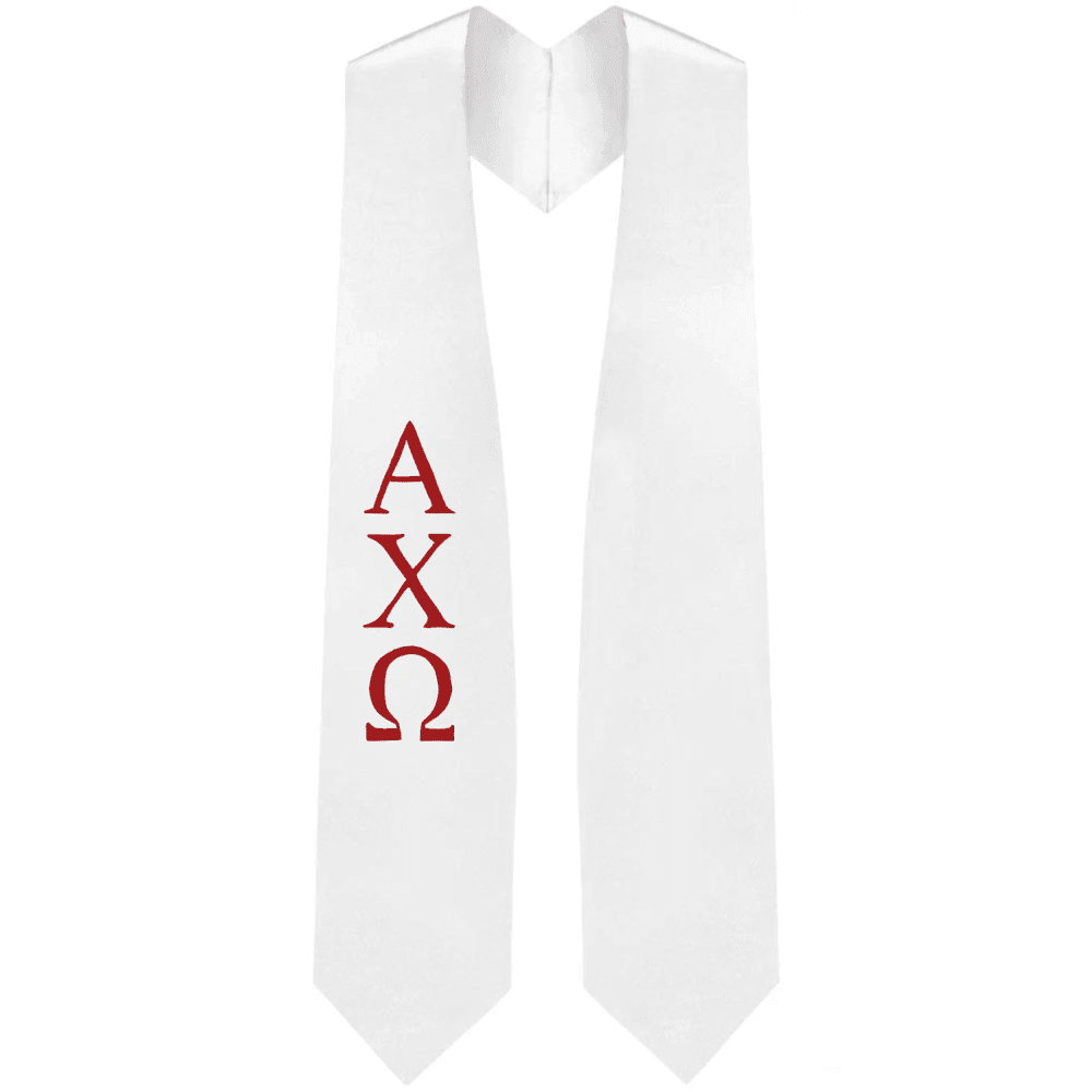 Alpha Chi Omega Greek Lettered Stole - Graduation Gown and Cap