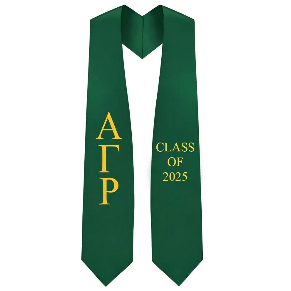 Alpha Gamma Rho Greek Lettered Stole w/ Year - Graduation Gown and Cap