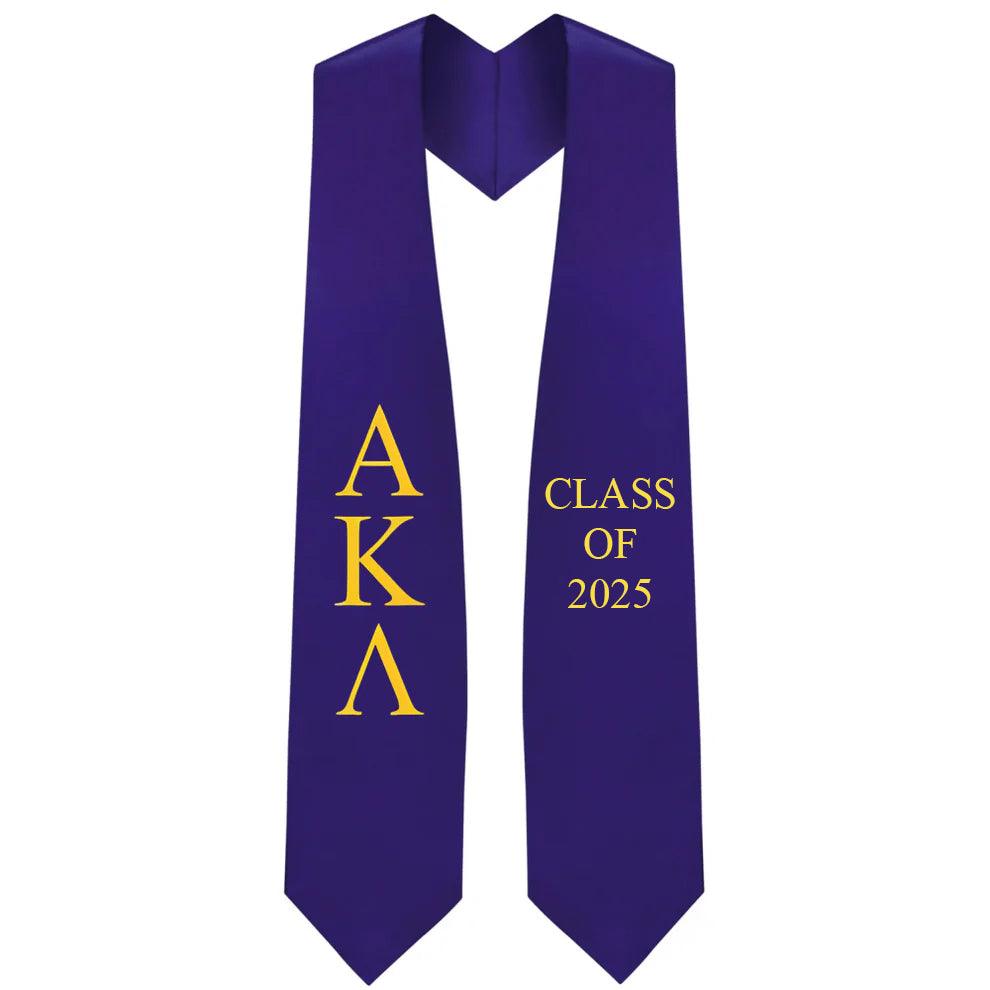 Alpha Kappa Lambda Greek Lettered Stole w/ Year - Graduation Gown and Cap
