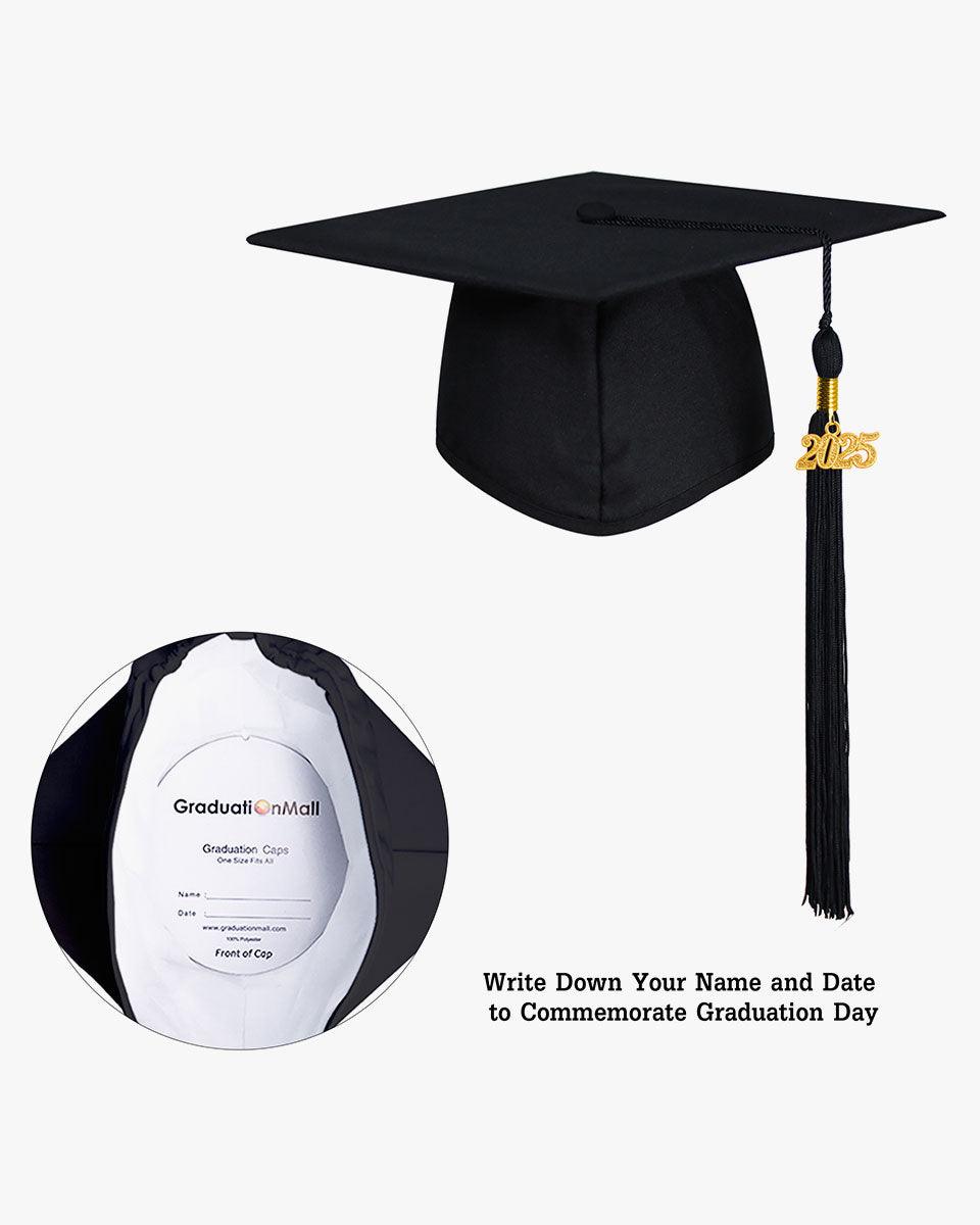 Deluxe Fluted Bachelor Graduation Gown Cap Tassel Package - Graduation Gown and Cap