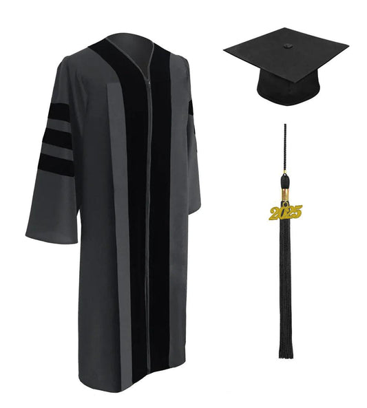 Classic Doctoral Cap & Gown - Academic Regalia - Graduation Gown and Cap