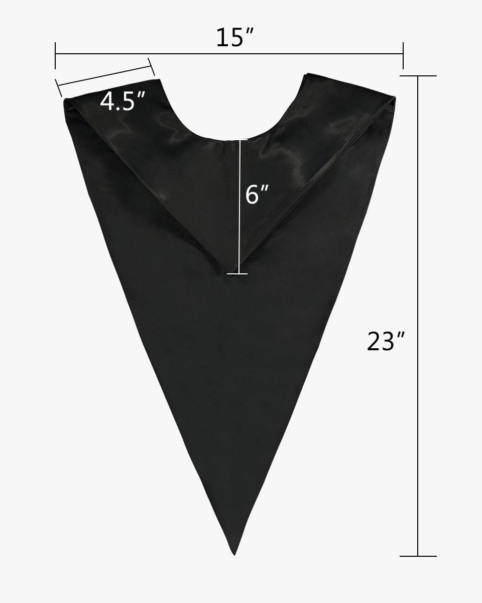 Traditional One Color V Stoles - 10 Colors Available - Graduation Gown and Cap