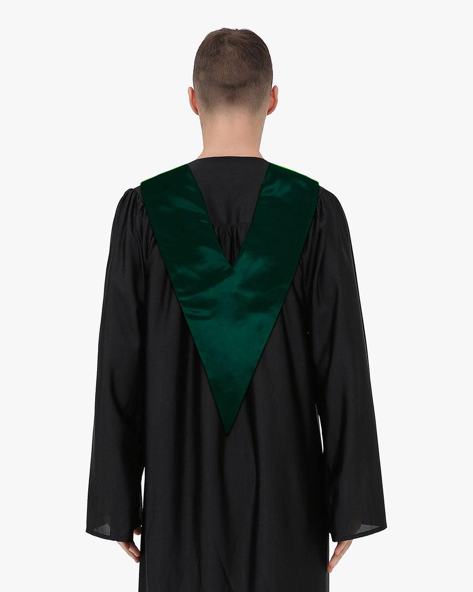 Traditional One Color V Stoles - 10 Colors Available - Graduation Gown and Cap