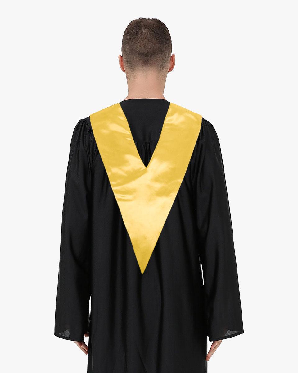 Traditional One Color V Stoles - 10 Colors Available - Graduation Gown and Cap