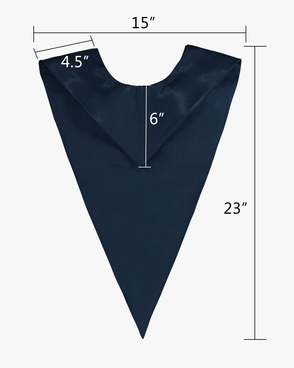 Traditional One Color V Stoles - 10 Colors Available - Graduation Gown and Cap