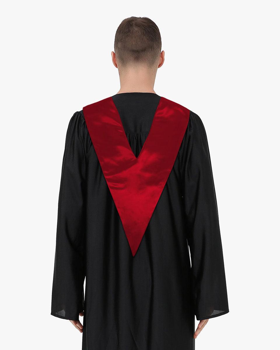 Traditional One Color V Stoles - 10 Colors Available - Graduation Gown and Cap