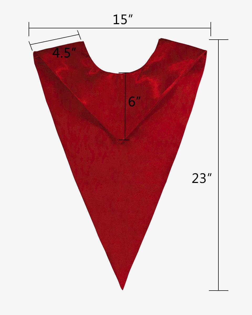 Traditional One Color V Stoles - 10 Colors Available - Graduation Gown and Cap