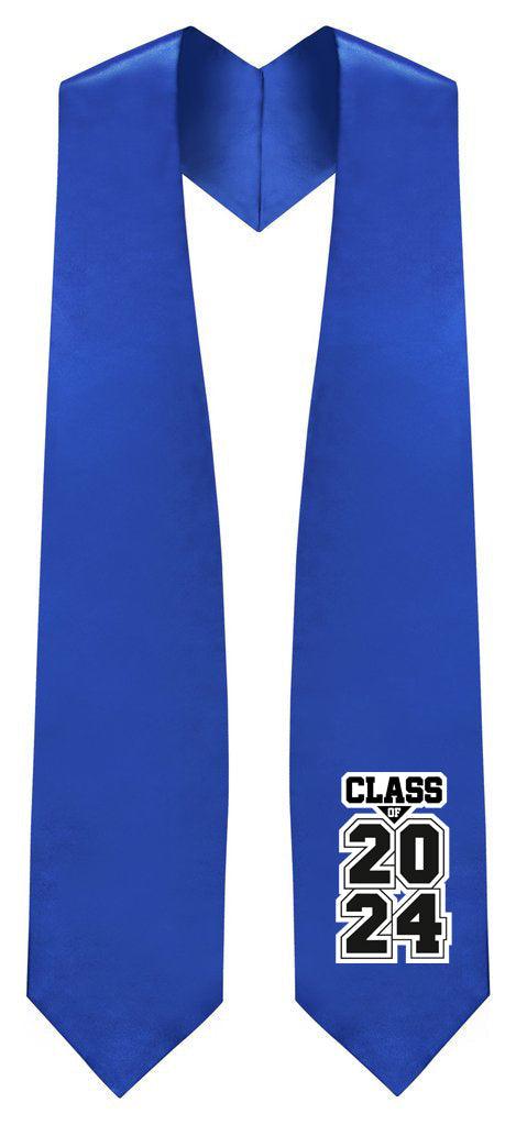 Royal Blue "Class of 2024/2025" Graduation Stole - Graduation Gown and Cap