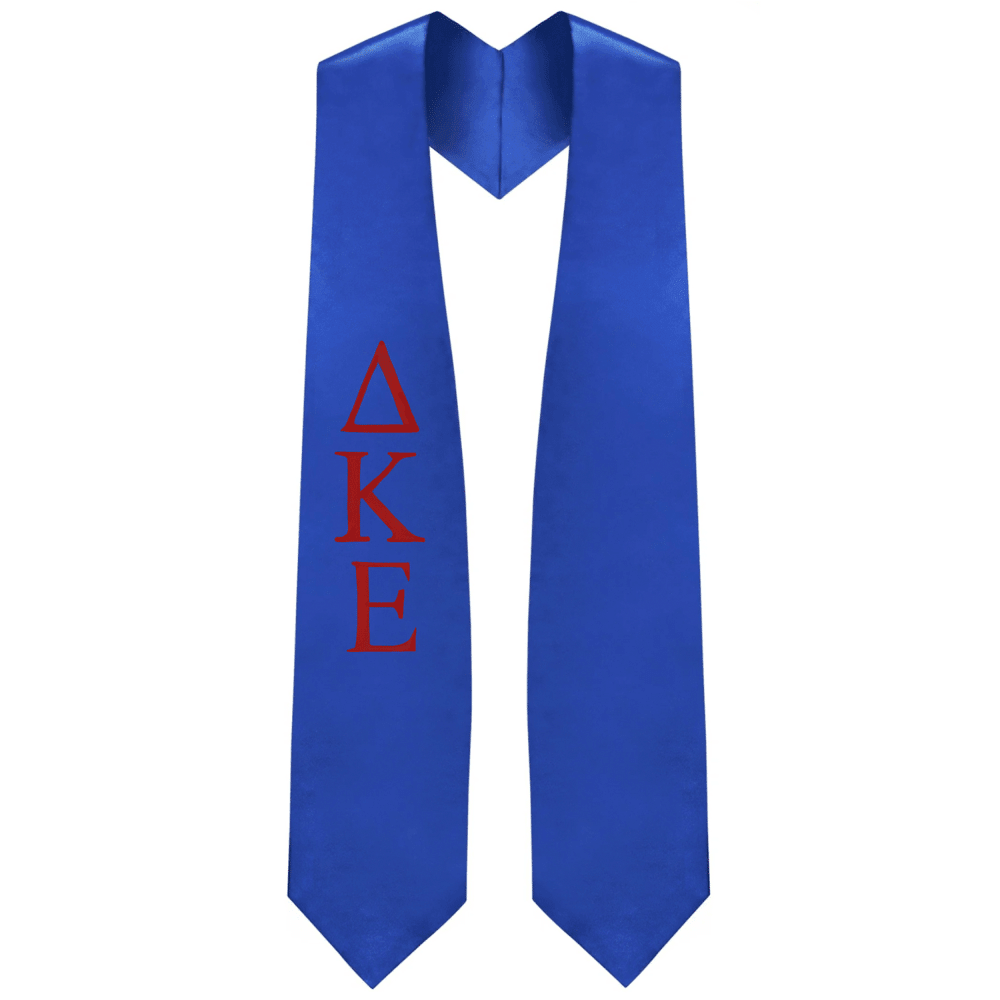 Delta Kappa Epsilon Greek Lettered Stole - Graduation Gown and Cap