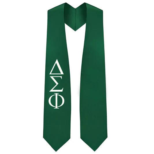 Delta Sigma Phi Greek Lettered Stole - Graduation Gown and Cap