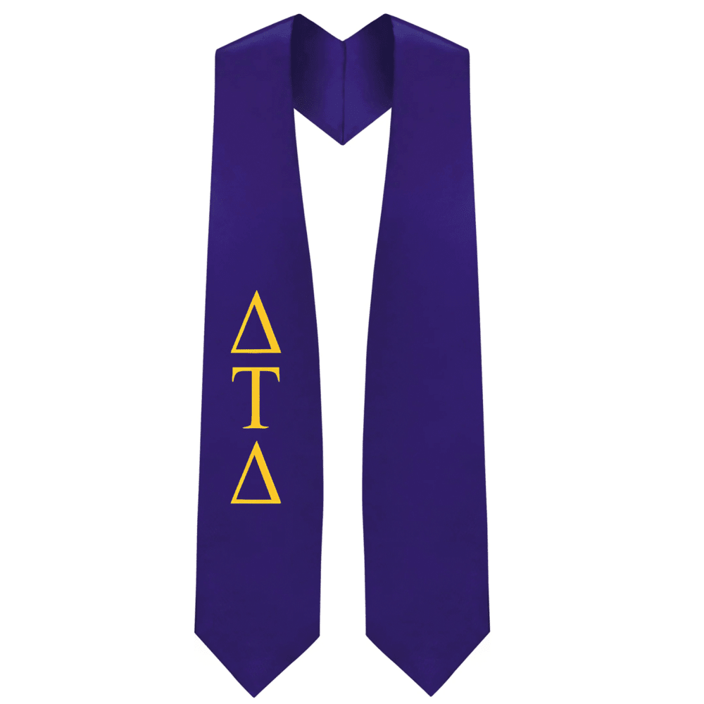 Delta Tau Delta Greek Lettered Stole - Graduation Gown and Cap
