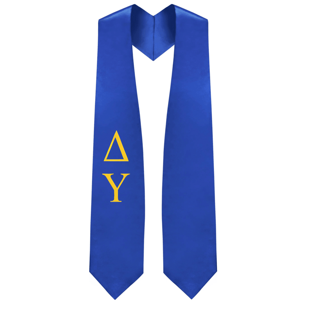 Delta Upsilon Greek Lettered Stole - Graduation Gown and Cap