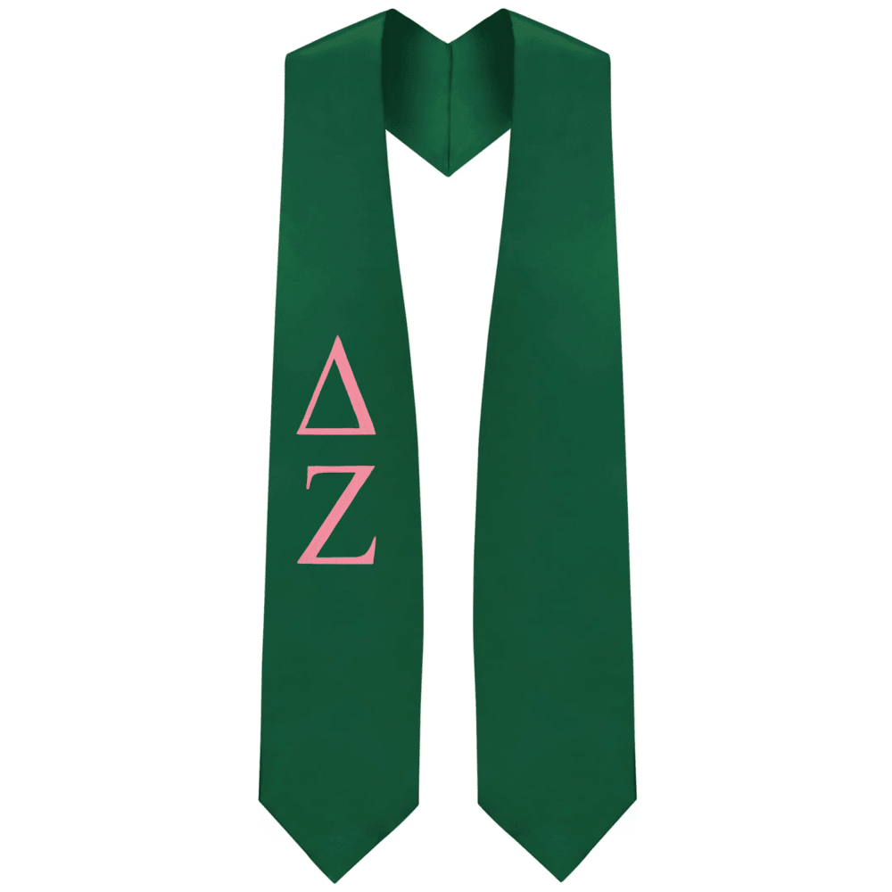 Delta Zeta Greek Lettered Stole - Graduation Gown and Cap